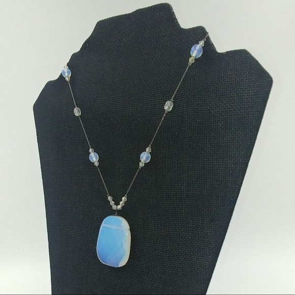 Crystal Beaded Necklace Synthetic Opalite Gemstone - Picture 2 of 2